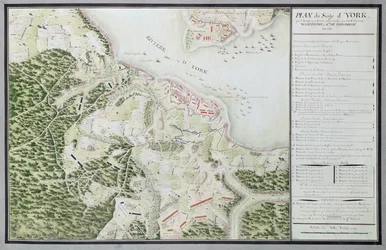 Karte der Belagerung von York im Jahr 1781, aus 